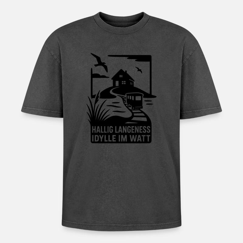 Hallig Langeneß - Oversized Unisex Premium Acid-Washed T-Shirt - undefined