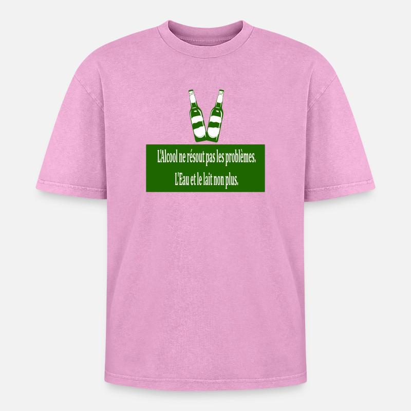 Cool doesn't solve problems - Oversized Unisex Premium Acid-Washed T-Shirt - acid washed pink