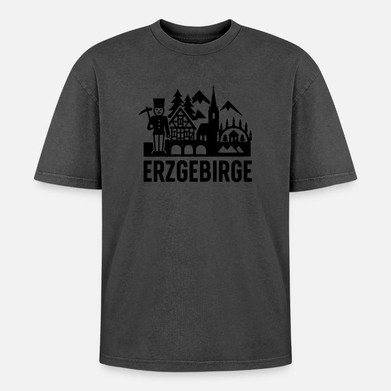 Typical Erzgebirge silhouette - Oversized Unisex Premium Acid-Washed T-Shirt - undefined