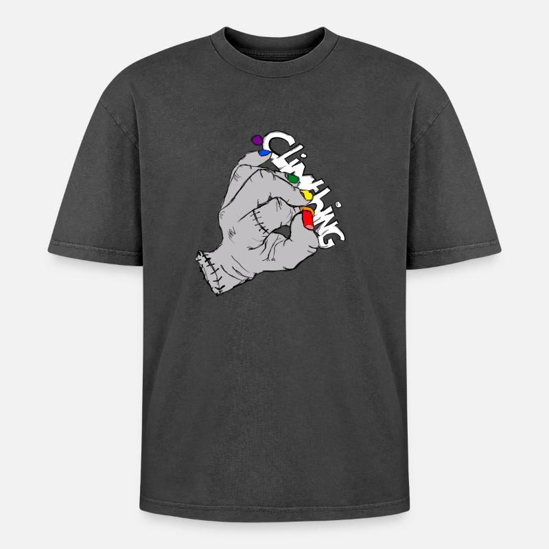 Climthing - Oversized Unisex Premium Acid-Washed T-Shirt - undefined