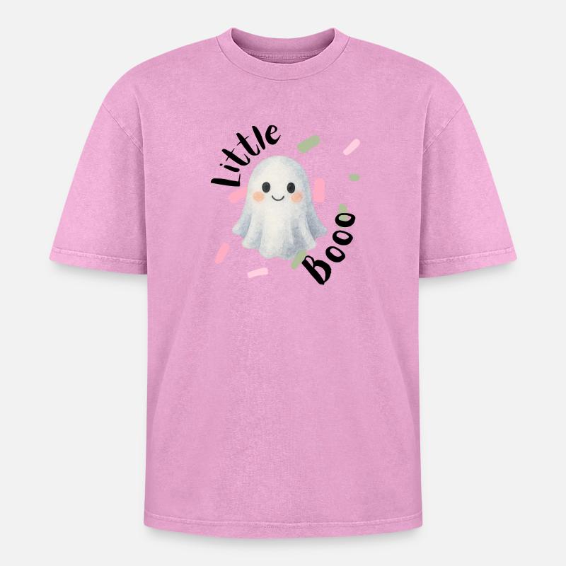 Geist Ghost Halloween Geschenk Geschenkidee - Oversized Unisex Premium Acid-Washed T-Shirt - Pink Acid Wash