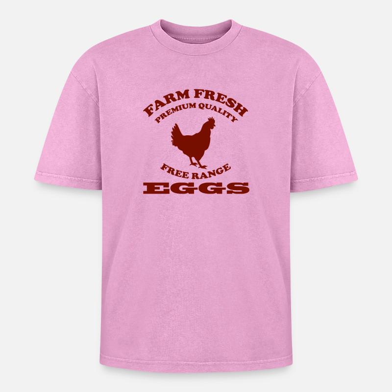 EGGS - Oversized Unisex Premium Acid-Washed T-Shirt - Pink Acid Wash
