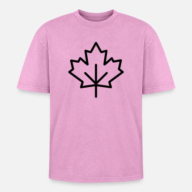 Feuille d’Érable - T-shirt Premium unisexe oversize acid-washed - rose délavé acide