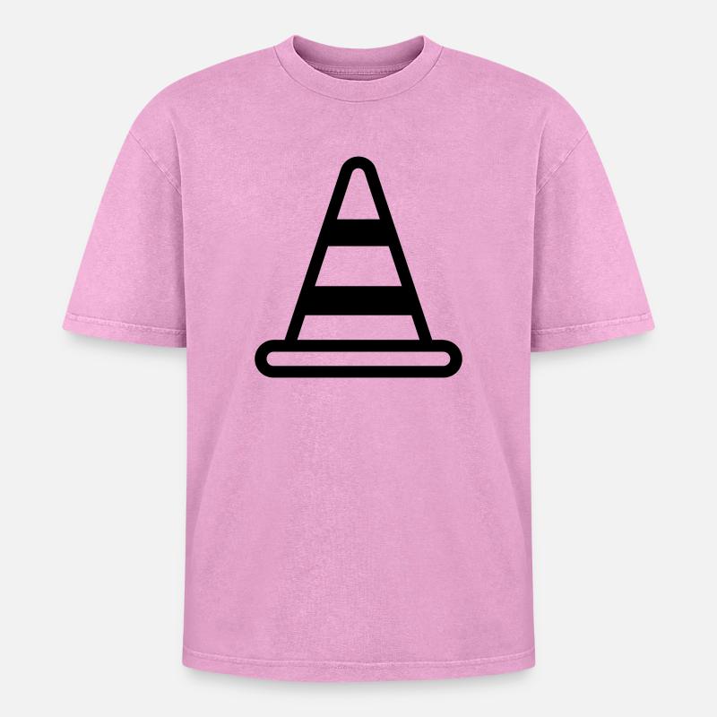 cone - Oversized Unisex Premium Acid-Washed T-Shirt - acid washed pink