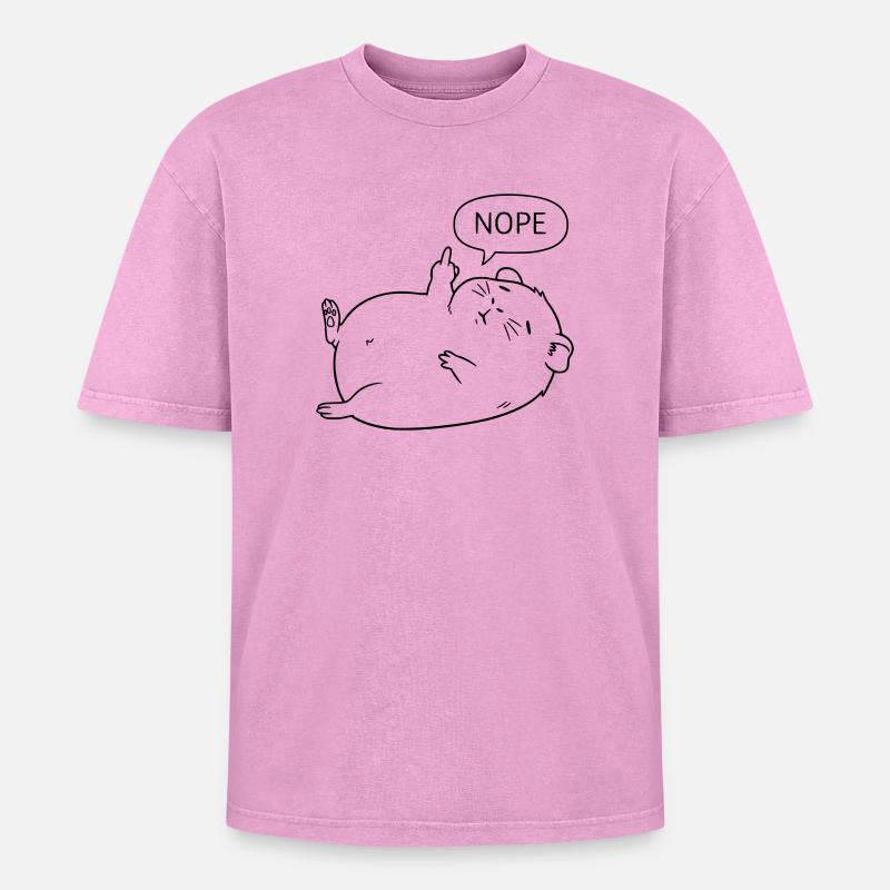 Non, cochon d’Inde | Design mignon - T-shirt Premium unisexe oversize acid-washed - rose délavé acide