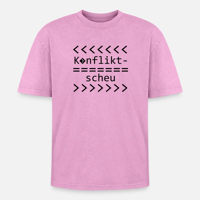 Konfliktscheu Git Nerd Shirt - Oversized Unisex Premium Acid-Washed T-Shirt - Pink Acid Wash