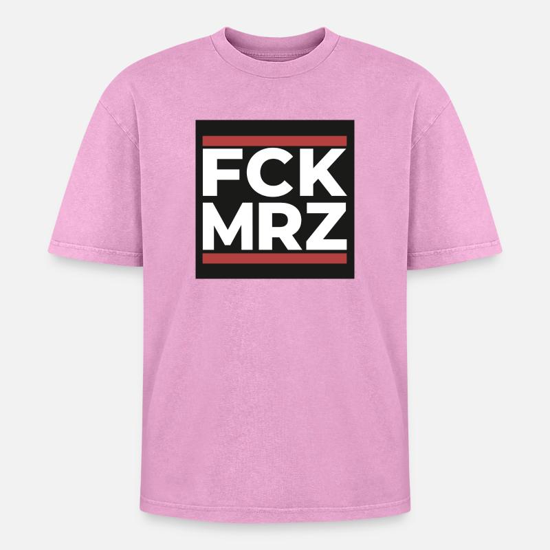 FCK Mar – Antifascist Statement Shi - Oversized Unisex Premium Acid-Washed T-Shirt - acid washed pink