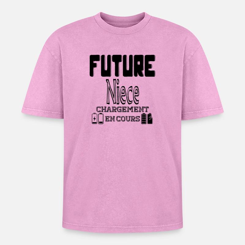 Future Niece Loading In Progress - Oversized Unisex Premium Acid-Washed T-Shirt - acid washed pink