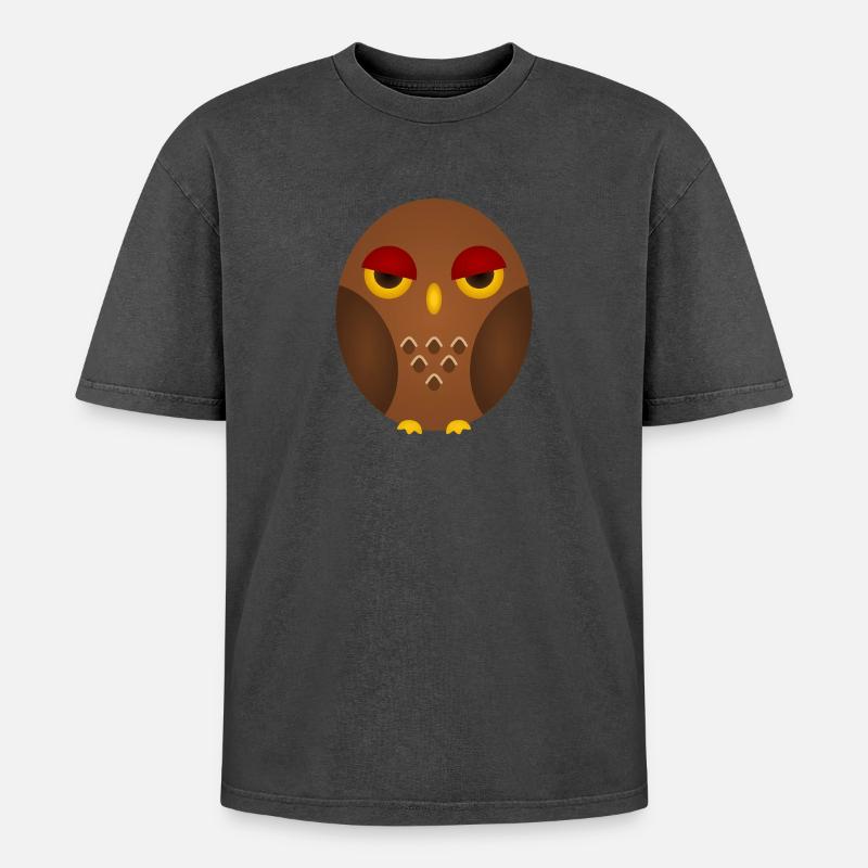 Grumpy Owl Silhouette - T-shirt Premium unisexe oversize acid-washed - rose délavé acide
