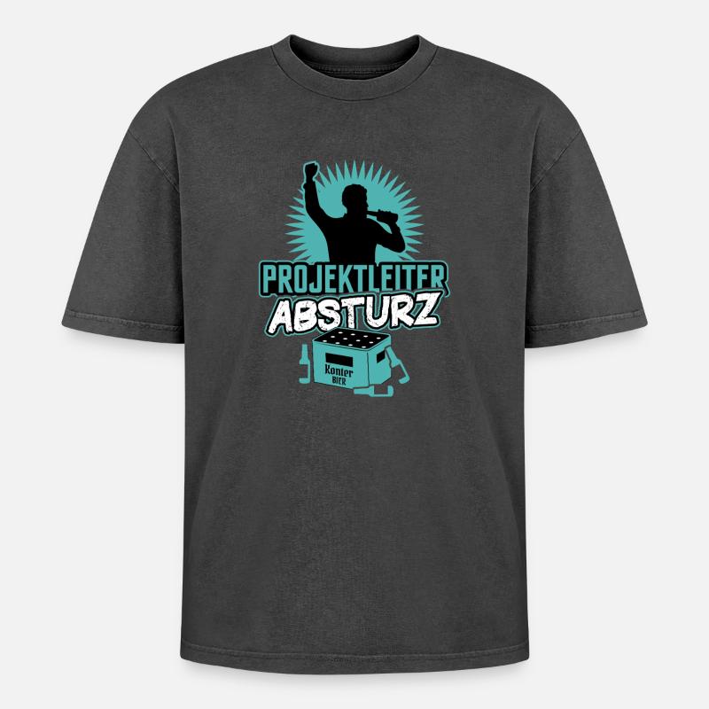 Projektleiter Absturz  - Oversized Unisex Premium Acid-Washed T-Shirt - undefined