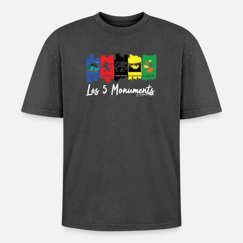 Les 5 Monuments du cyclisme - T-shirt Premium unisexe oversize acid-washed - undefined