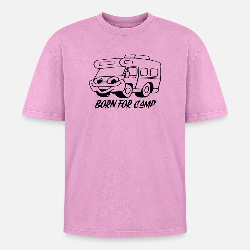Né pour le camp - T-shirt Premium unisexe oversize acid-washed - rose délavé acide