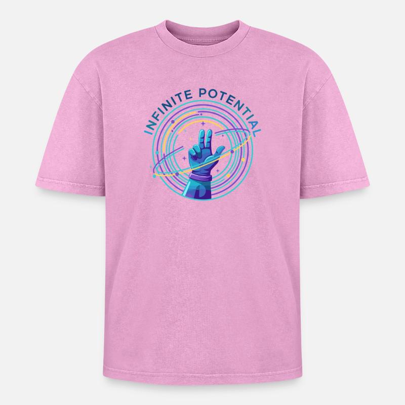 Infinite potential - Oversized Unisex Premium Acid-Washed T-Shirt - acid washed pink