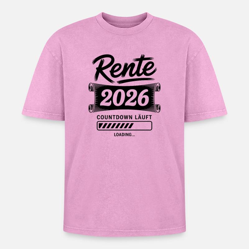 Pension 2026 Countdown - Oversized Unisex Premium Acid-Washed T-Shirt - acid washed pink