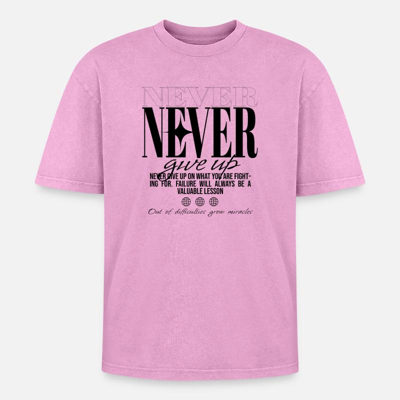Never stop discovering - Oversized Unisex Premium Acid-Washed T-Shirt - acid washed pink