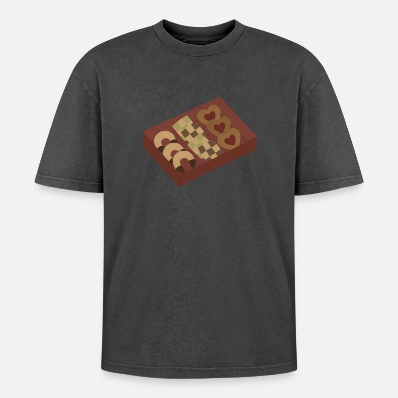 Weihnachtsplätzchen in einer Schachtel - Oversized Unisex Premium Acid-Washed T-Shirt - undefined