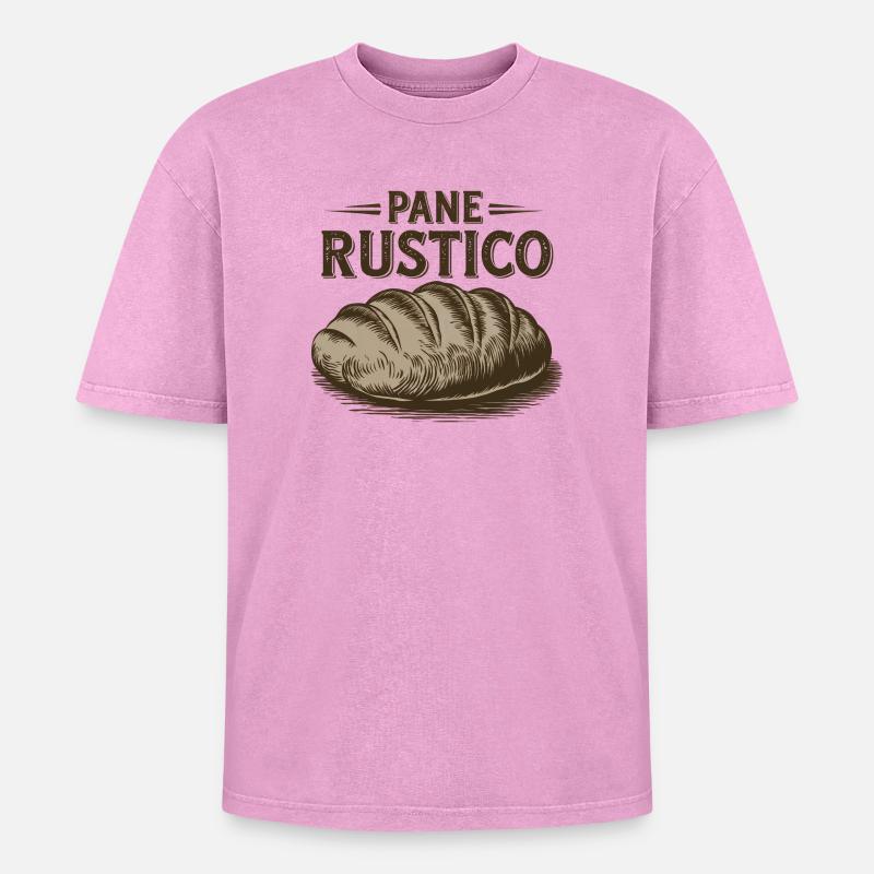 Pane Rustico – Bread - Oversized Unisex Premium Acid-Washed T-Shirt - acid washed pink