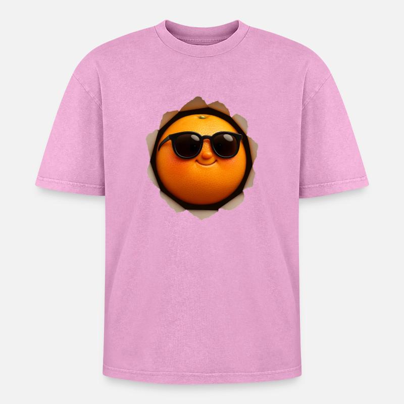 Grapefruit - Oversized Unisex Premium Acid-Washed T-Shirt - acid washed pink