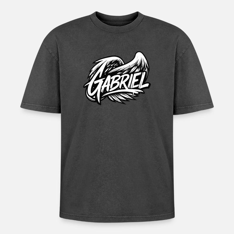 Erzengel Gabriel | Einfacher Graffiti-Stil - Oversized Unisex Premium Acid-Washed T-Shirt - undefined