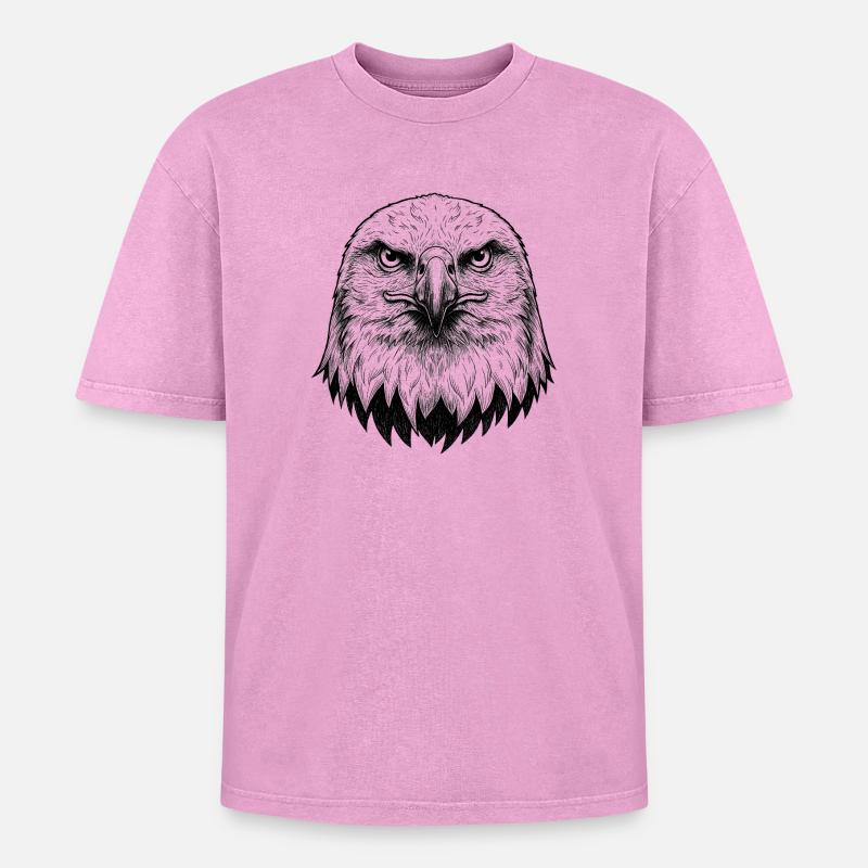 Eagle - Oversized Unisex Premium Acid-Washed T-Shirt - acid washed pink