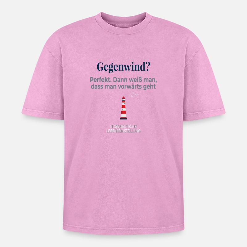 Headwind? Perfect – Let's move forward! - Oversized Unisex Premium Acid-Washed T-Shirt - acid washed pink