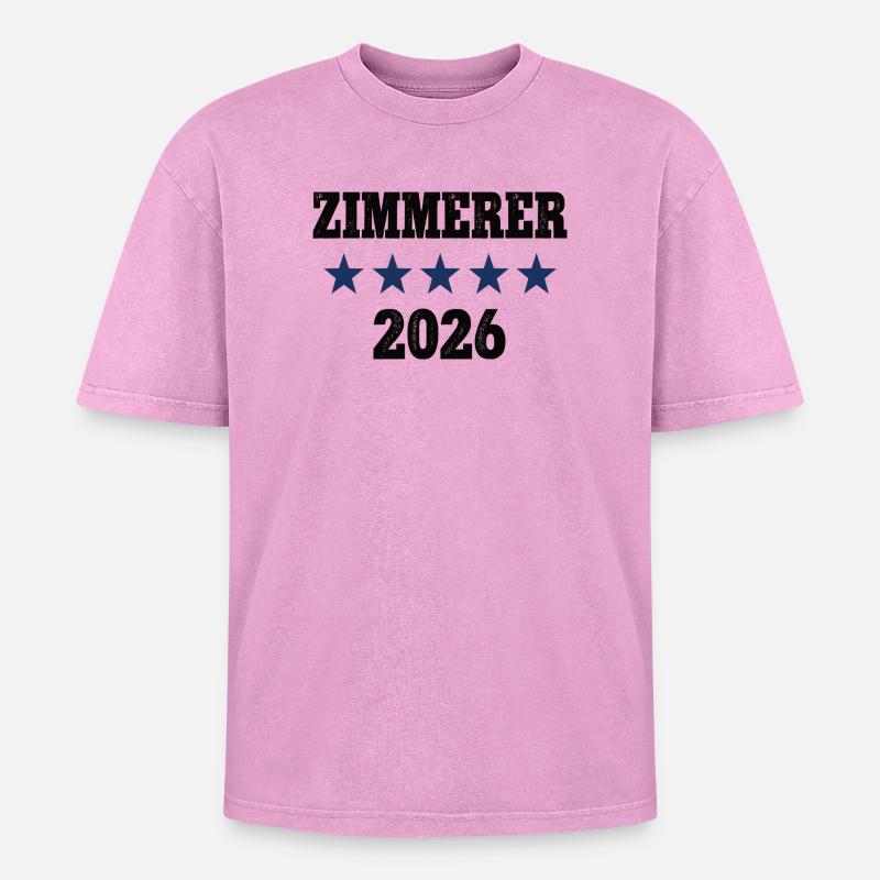 Carpenter 2026 Apprenticeship Examination Master Apprentice - Oversized Unisex Premium Acid-Washed T-Shirt - acid washed pink
