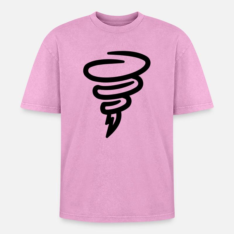 tornado - Oversized Unisex Premium Acid-Washed T-Shirt - acid washed pink