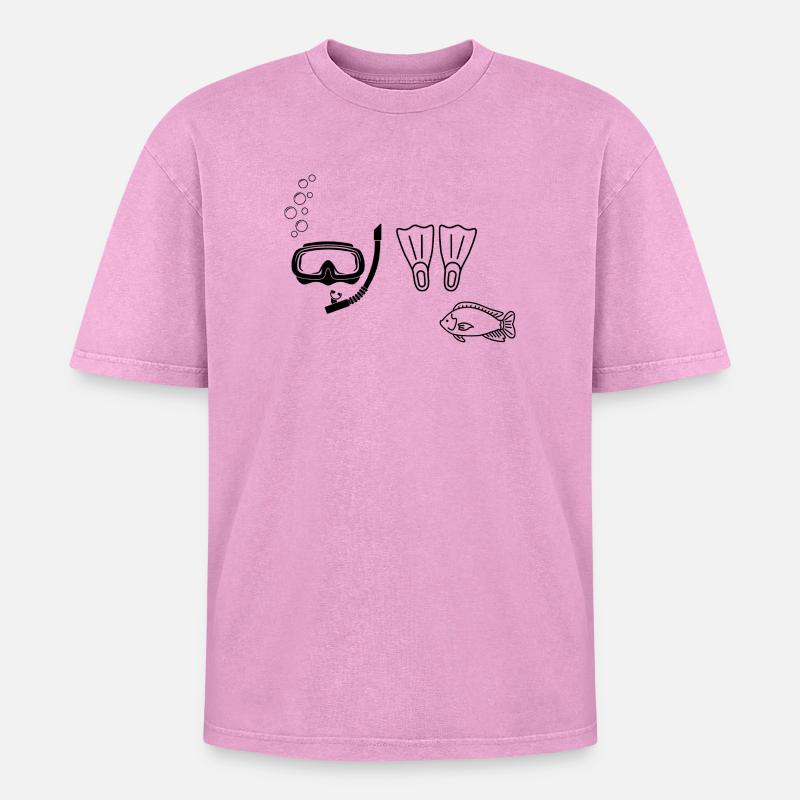 Tauchen – Geschenkidee - Oversized Unisex Premium Acid-Washed T-Shirt - Pink Acid Wash