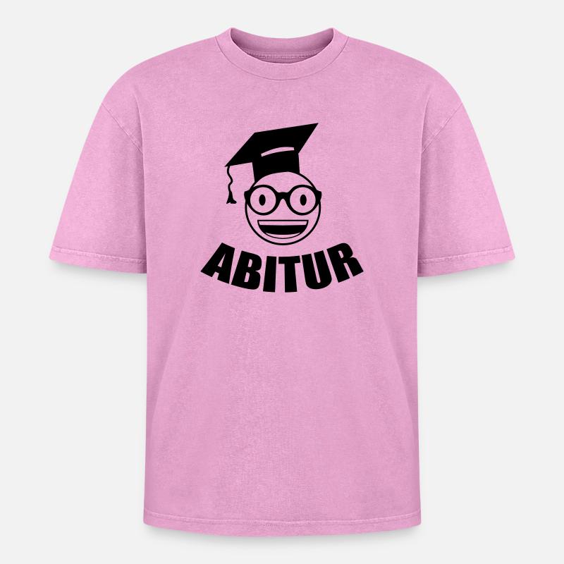 Nerd Student Abitur - Oversized Unisex Premium Acid-Washed T-Shirt - acid washed pink