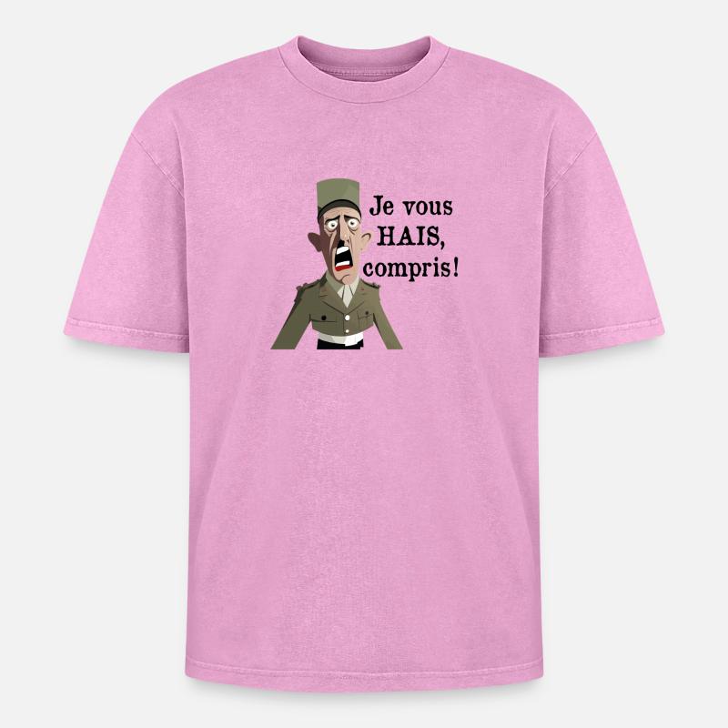 I HATE YOU, UNDERSTOOD? - Oversized Unisex Premium Acid-Washed T-Shirt - acid washed pink