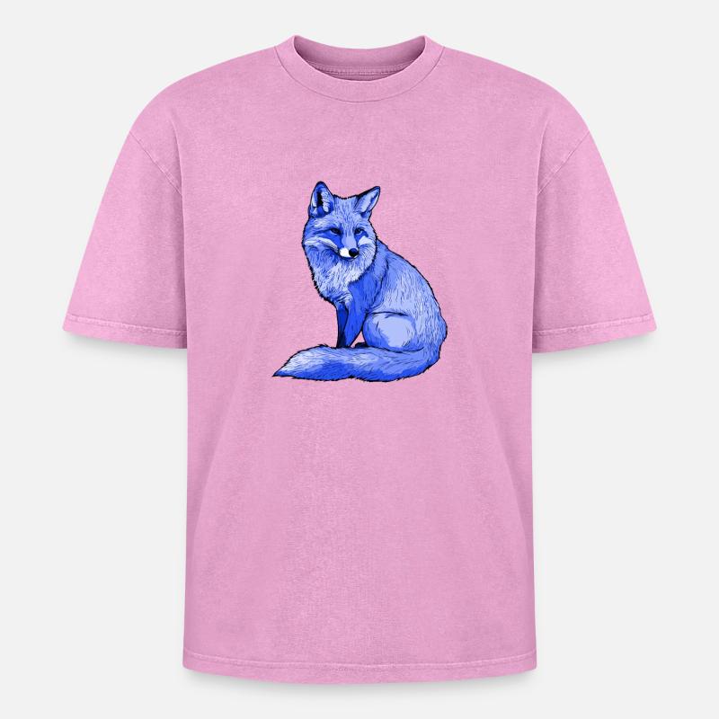 Fox Arctic Fox - Oversized Unisex Premium Acid-Washed T-Shirt - acid washed pink