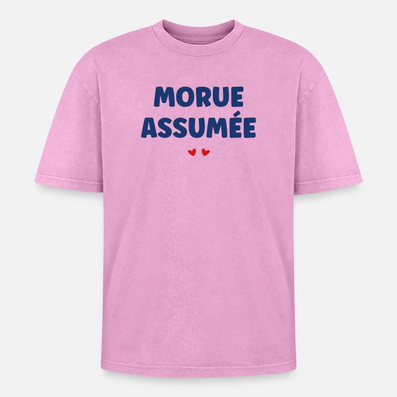 Cod vermutet: Meereshumor - Oversized Unisex Premium Acid-Washed T-Shirt - Pink Acid Wash