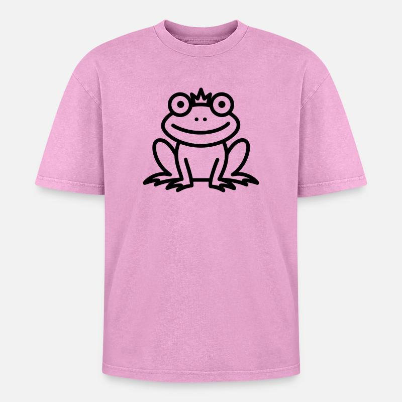Frosch - Oversized Unisex Premium Acid-Washed T-Shirt - Pink Acid Wash