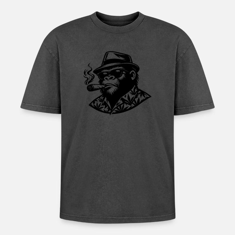 Affenrauch - Oversized Unisex Premium Acid-Washed T-Shirt - undefined