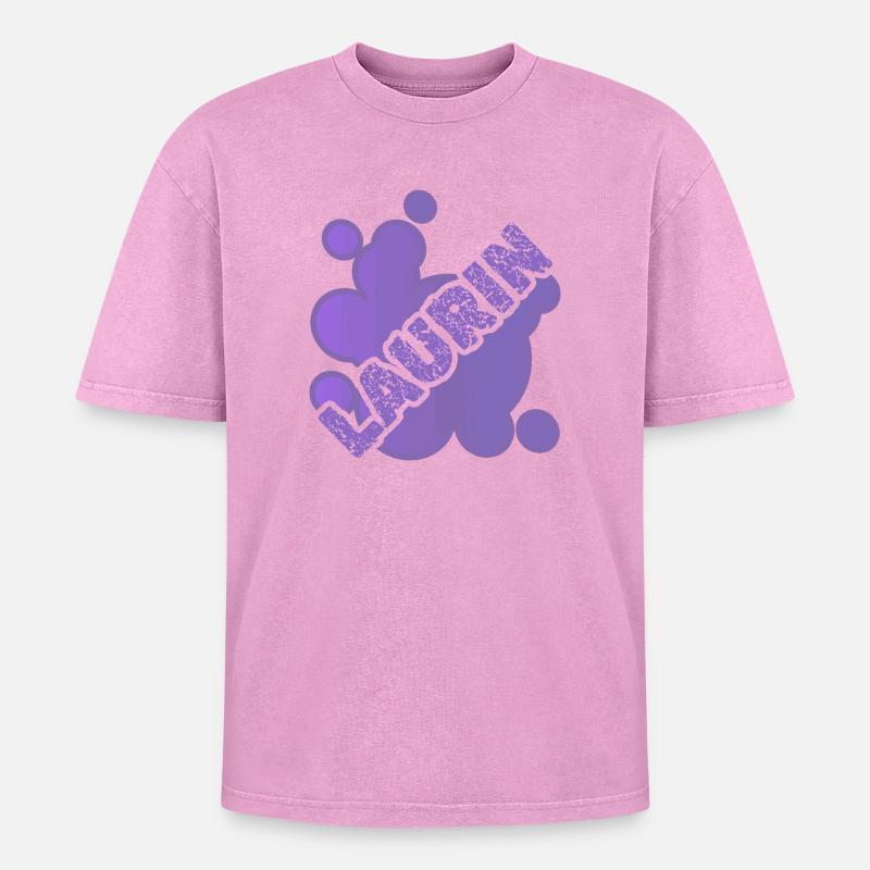 Laurin as a given name - Oversized Unisex Premium Acid-Washed T-Shirt - acid washed pink