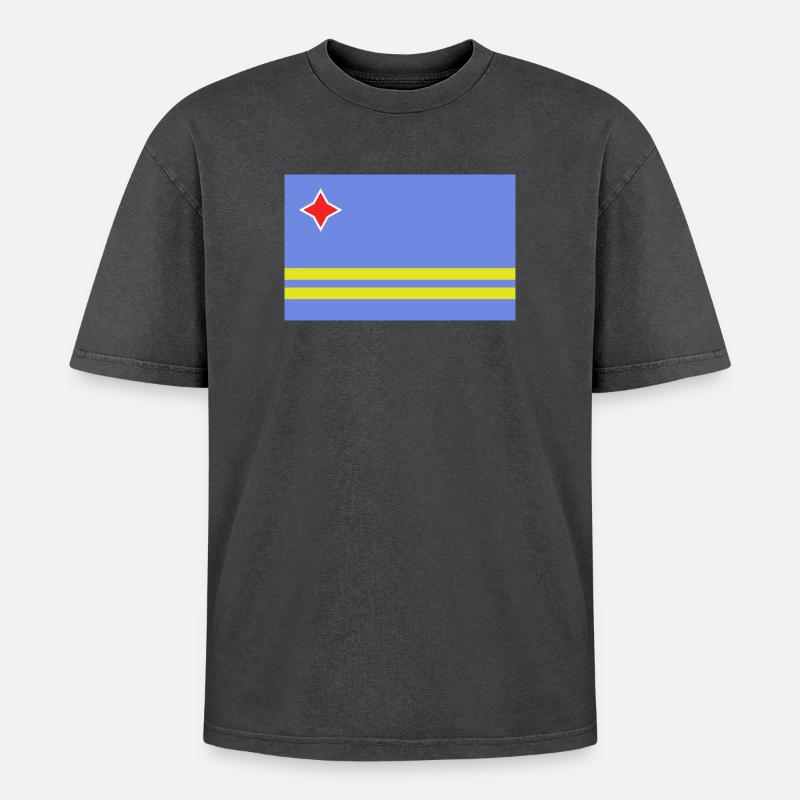 Drapeau d’Aruba - T-shirt Premium unisexe oversize acid-washed - undefined