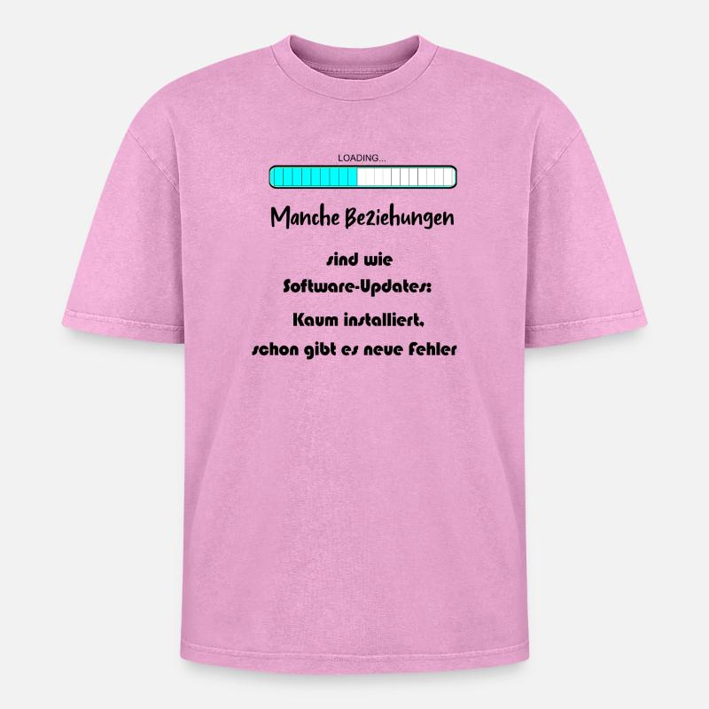 Progress Bar Blue Pattern - Oversized Unisex Premium Acid-Washed T-Shirt - acid washed pink