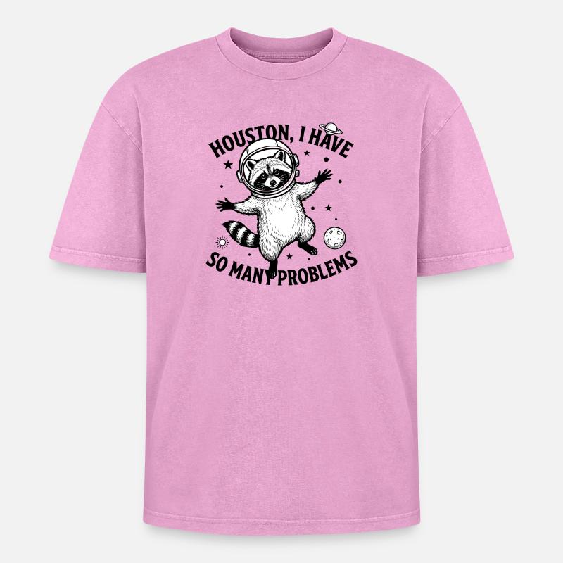 Problem bear - Oversized Unisex Premium Acid-Washed T-Shirt - acid washed pink