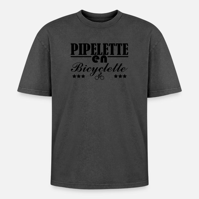 Pipelette en bicyclette - T-shirt Premium unisexe oversize acid-washed - undefined