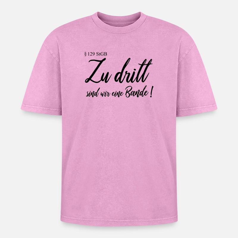 Zu dritt - Oversized Unisex Premium Acid-Washed T-Shirt - Pink Acid Wash