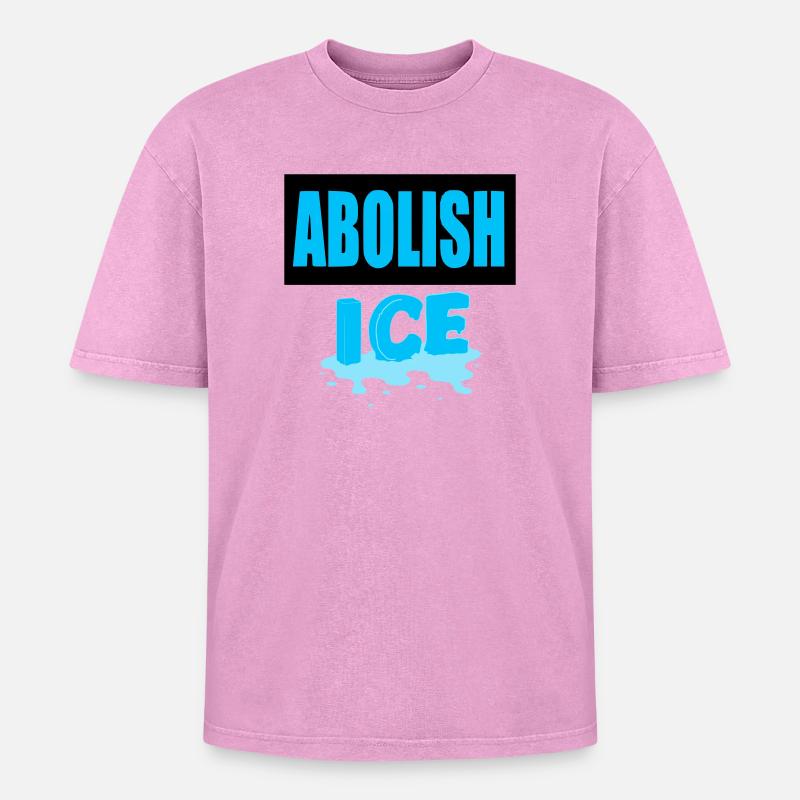 I.C.E. abschaffen: - Oversized Unisex Premium Acid-Washed T-Shirt - Pink Acid Wash