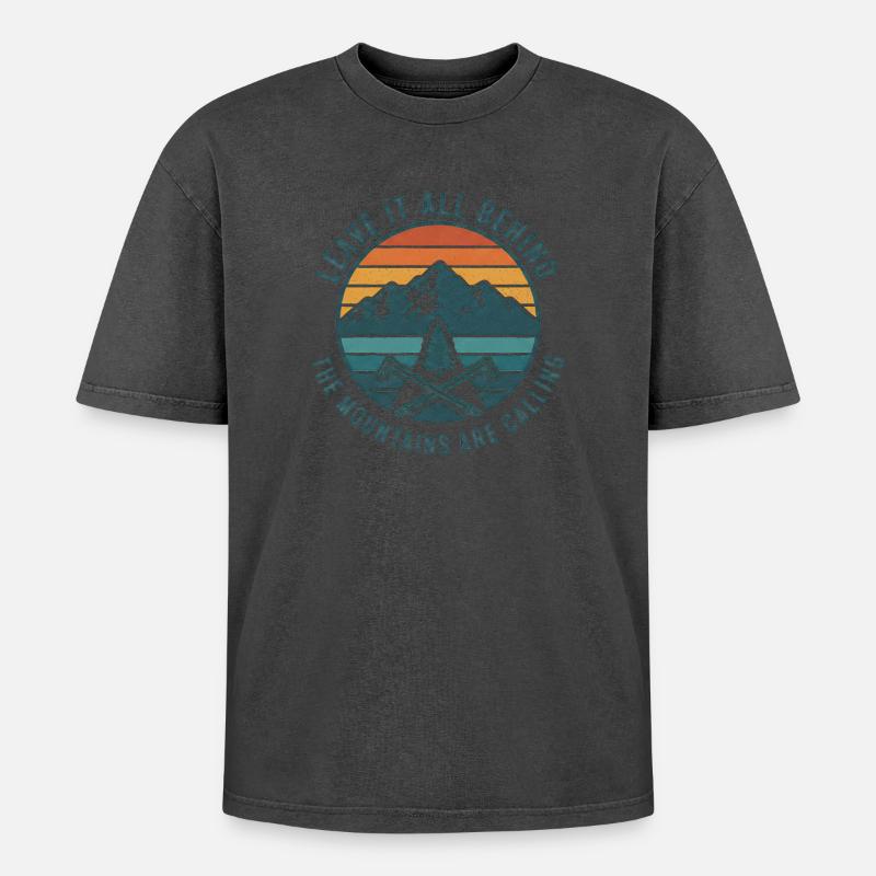 Mountains Are Calling Patch - Oversized Unisex Premium Acid-Washed T-Shirt - undefined