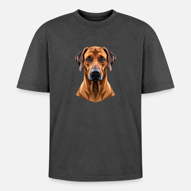 Rhodesian Ridgeback Jagdhund Hunde Stolz Ridgeback - Oversized Unisex Premium Acid-Washed T-Shirt - undefined