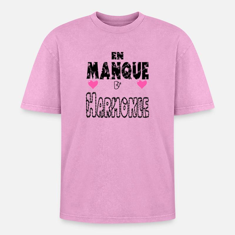 Lacking harmony - Oversized Unisex Premium Acid-Washed T-Shirt - acid washed pink