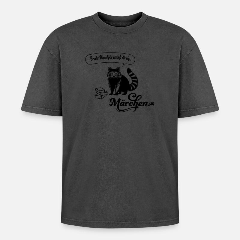 Bruder Waschbär - Oversized Unisex Premium Acid-Washed T-Shirt - undefined