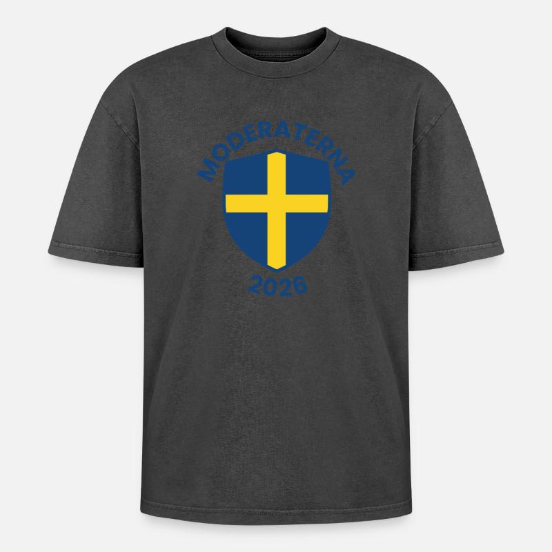 Nordic Shield Emblem 2026 - Oversized Unisex Premium Acid-Washed T-Shirt - undefined