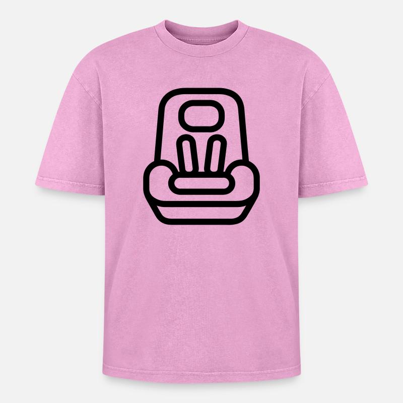 siège auto bébé - Oversized Unisex Premium Acid-Washed T-Shirt - acid washed pink