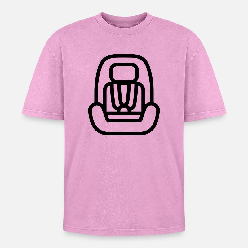 siège auto bébé - T-shirt Premium unisexe oversize acid-washed - rose délavé acide