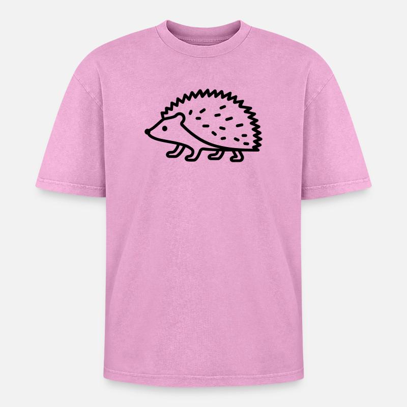 hérisson - T-shirt Premium unisexe oversize acid-washed - rose délavé acide