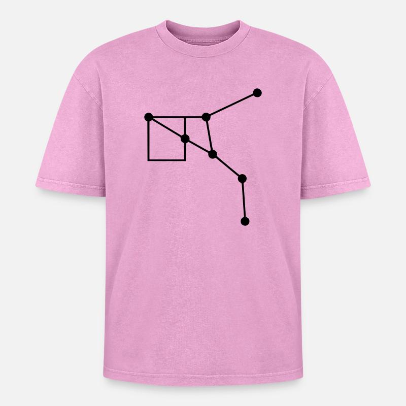 Constellation Geometry Lines - Oversized Unisex Premium Acid-Washed T-Shirt - acid washed pink